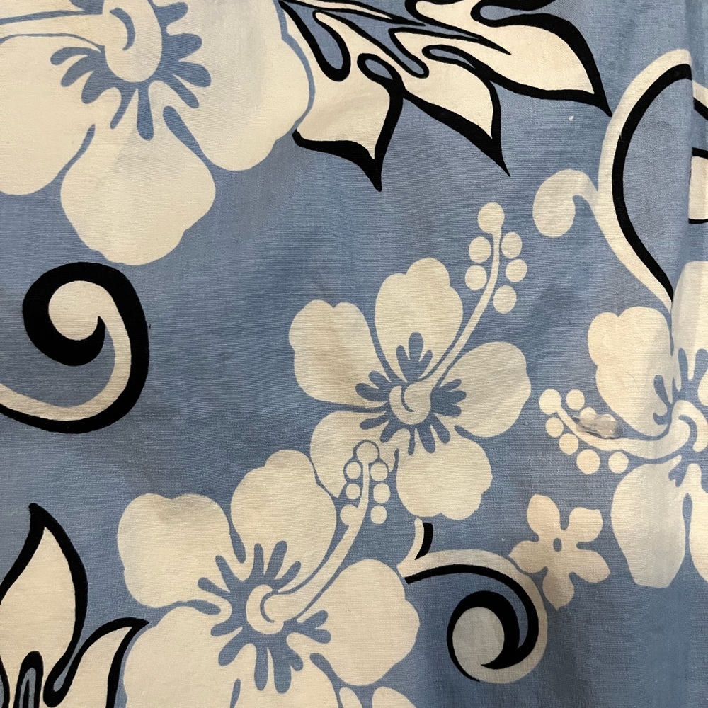 ZINC Vintage 2000s Strapless Dress Sky Blue Floral SZ 13 97% Cotton 3% Spandex
